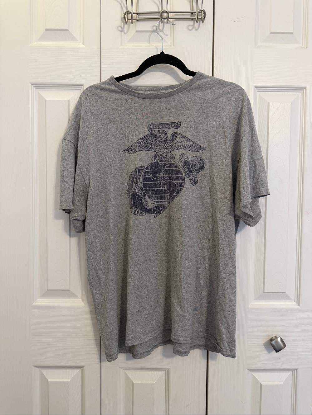 USMC Eagle Globe Anchor Graphic Tee Distressed Faded Military Grunge Shirt